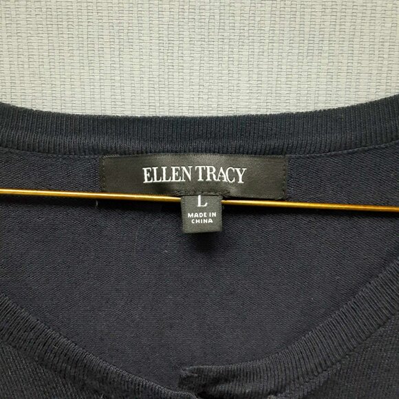 Ellen Tracy Black Cardigan with gold Toggle Closures long sleeved Size Large - Picture 5 of 8